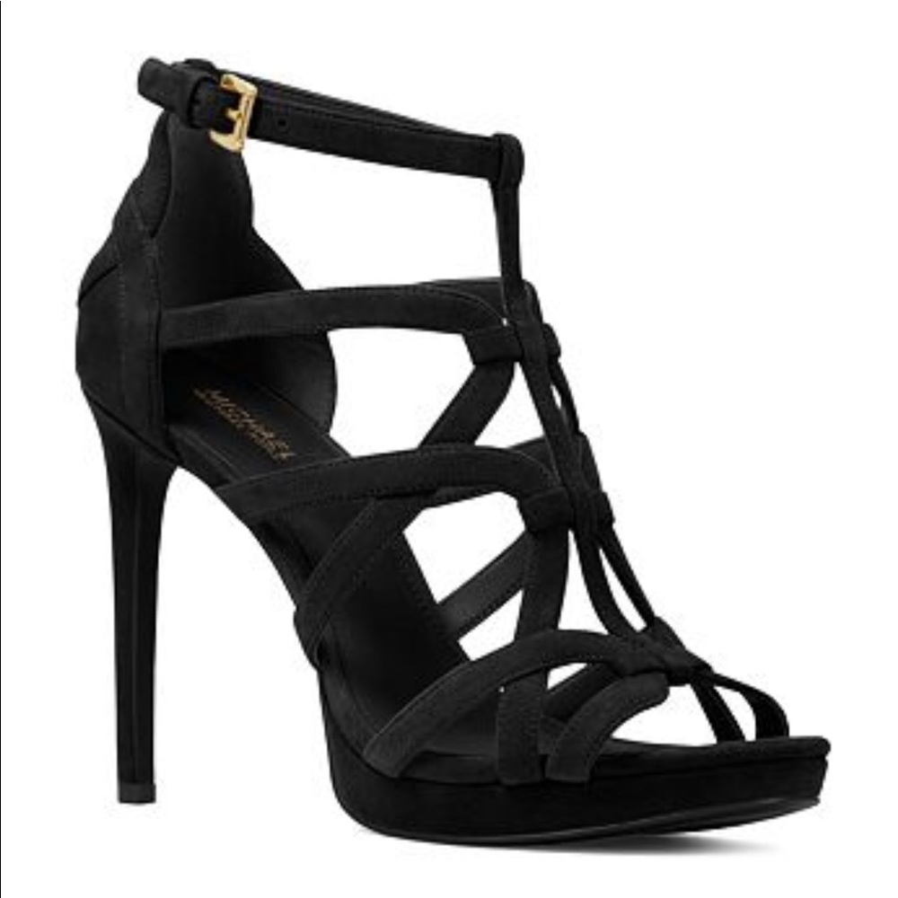 Women's Black Sandra Platform Caged Dress Sandals
